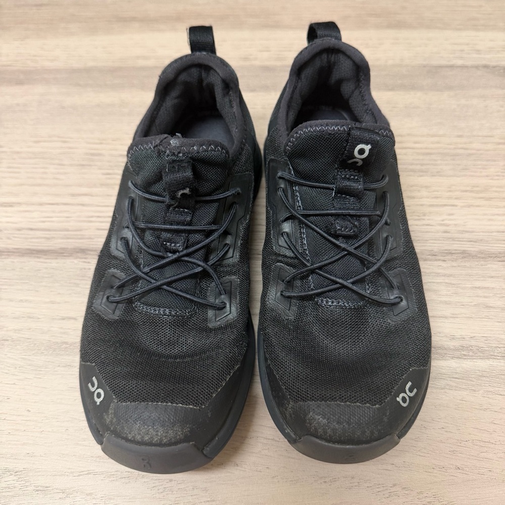 On CloudKids Black Lace-Up Sneakers